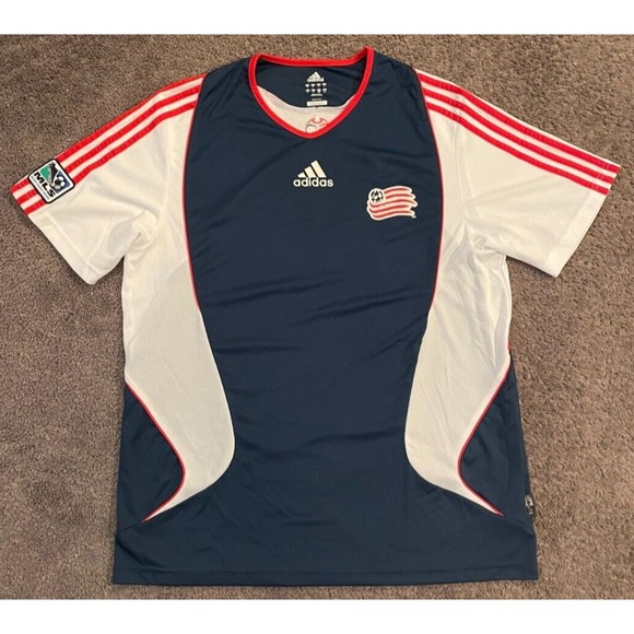 2007 Men's Adidas MLS New England Revolution Soccer Club Jersey Large - Picture 1 of 6